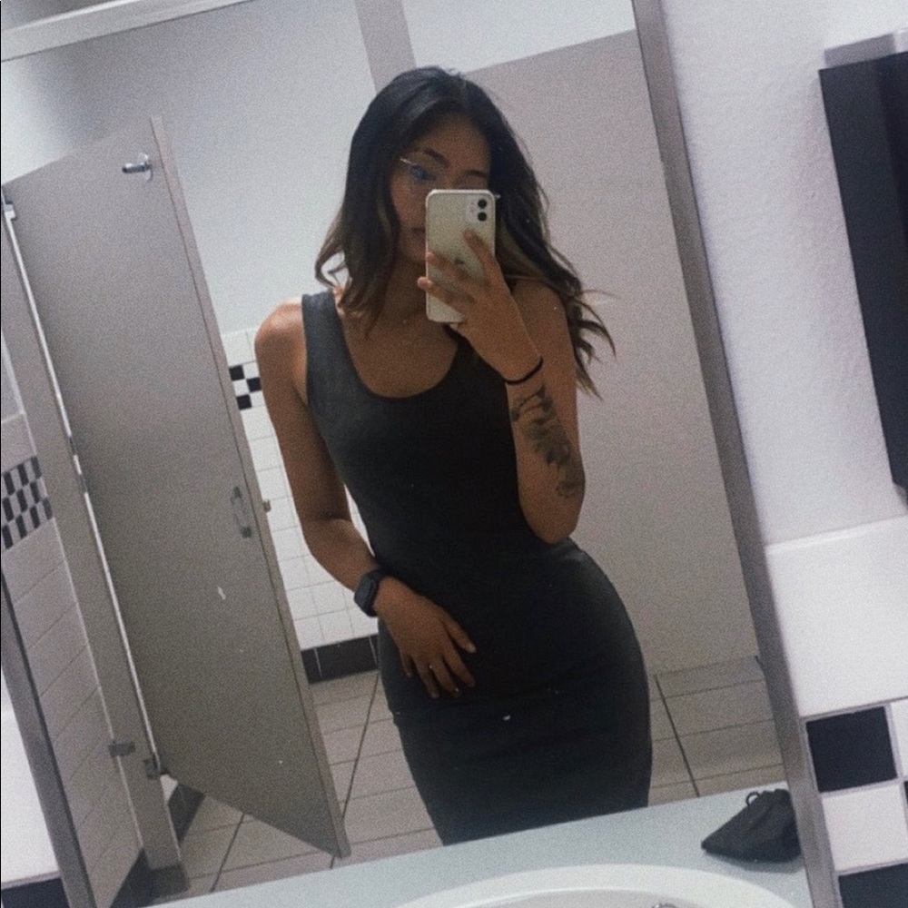 Grey Simple Bodycon Dress